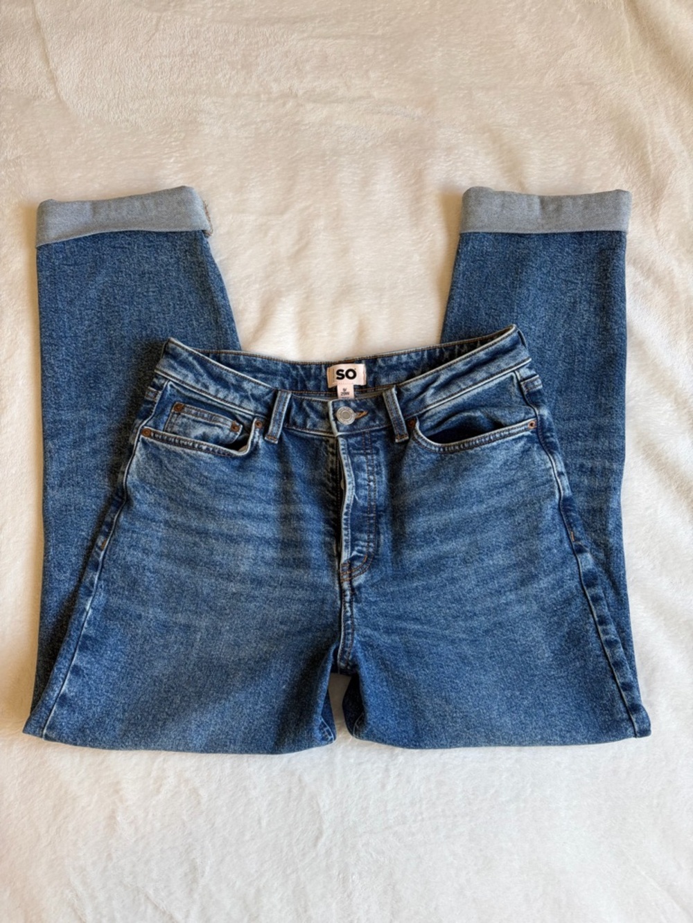 SO Junior’s Dark Wash High-Rise Straight Jeans
